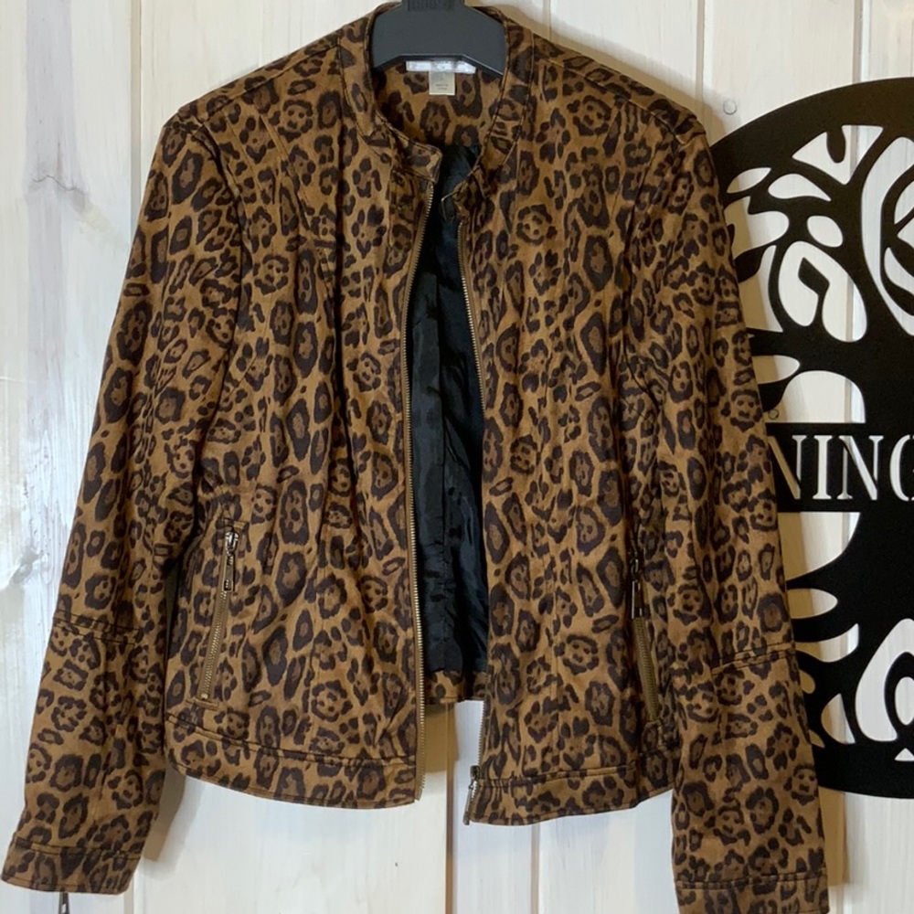 Leopard print women’s blazer, size L